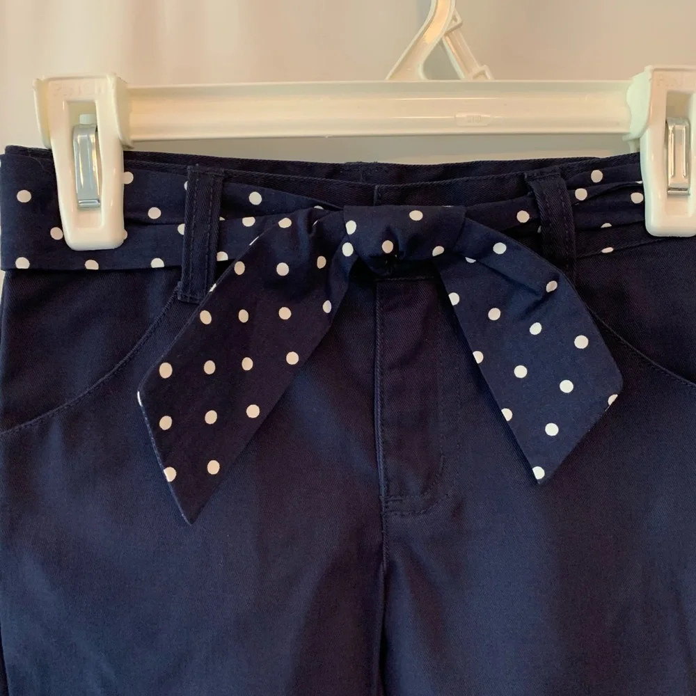 Gymboree 3 Navy Belted Knit Shorts Khaki uniform beach school nautical boat